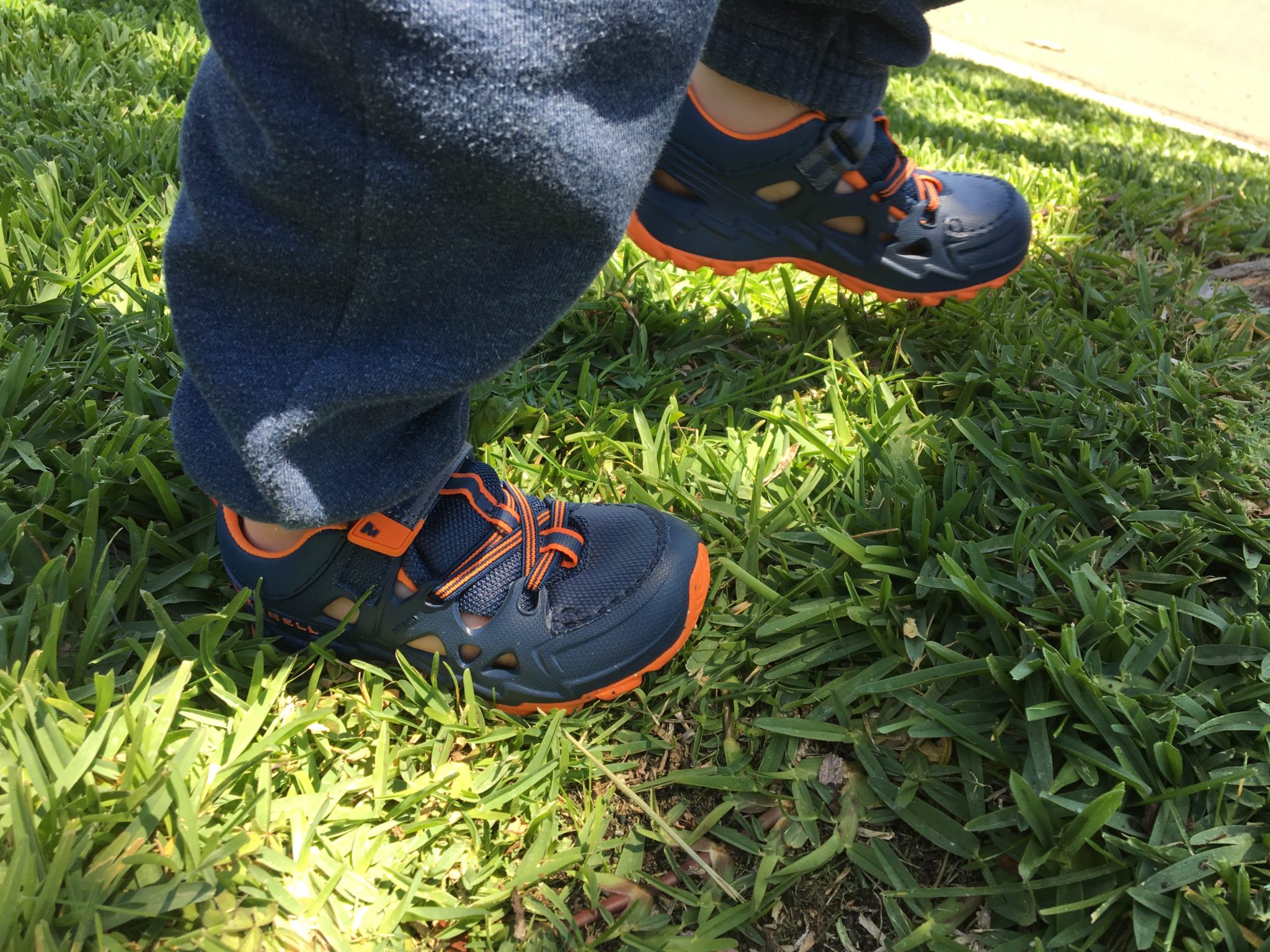 Hiking Baby testing the Merrell Kids Hydro 2.0