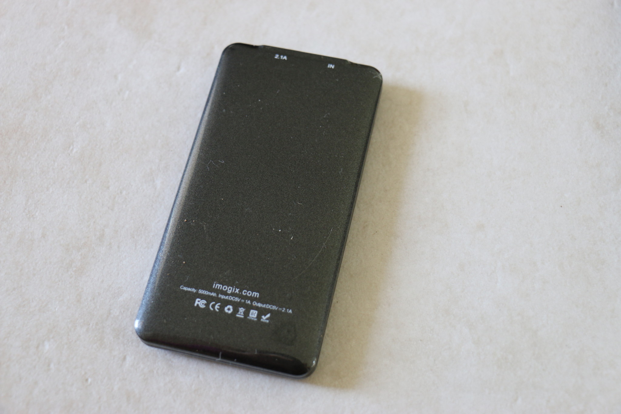 Mogix Portable Charger - back view