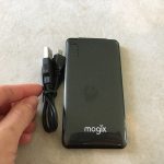 The Mogix Portable Charger and the included power cord to re-charge the Mogix