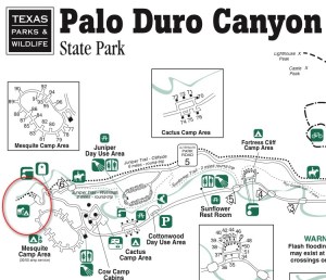 Palo Duro Canyon Park Map